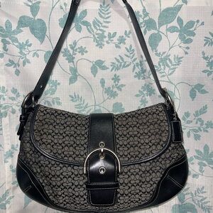 Coach Black and Gray Shoulder Bag vintage